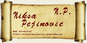 Nikša Pejinović vizit kartica